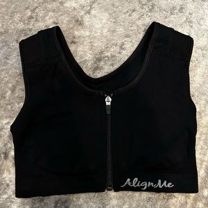 ALIGNMED AlignMe Posture Sports Bra | Increases Upper Body Strength Black SMALL